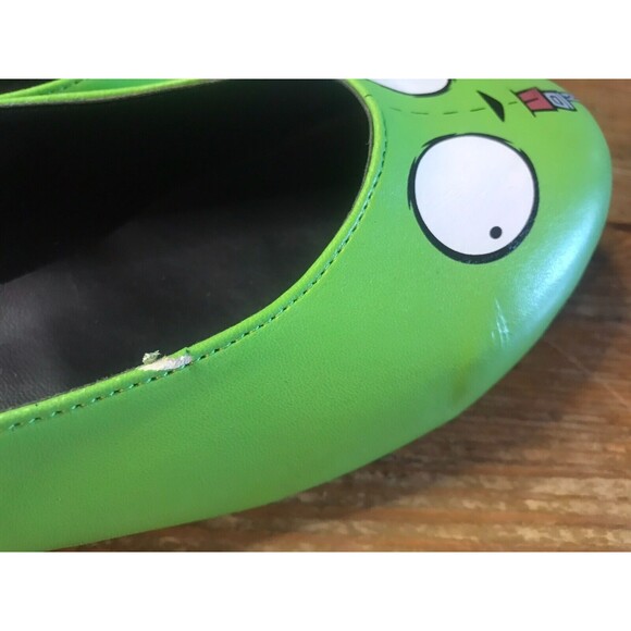 Nickelodeon Invader Zim Women's Shoes Slip On Green Cartoon Rare HTF Flats - Picture 8 of 14